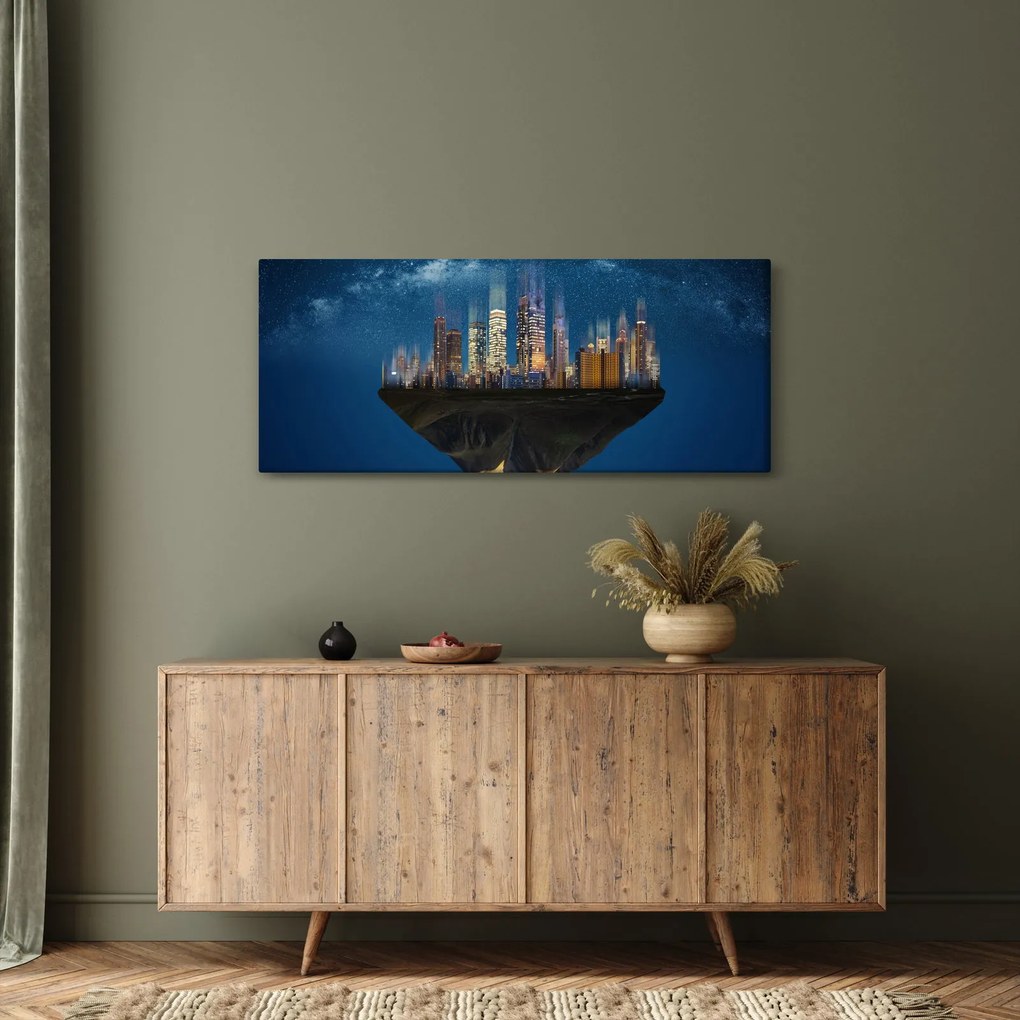Kép - A lebegő város az űrben (120x50 cm)
