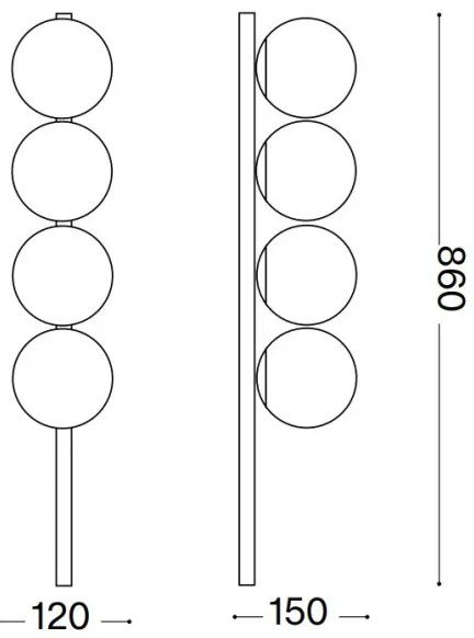 Ideal Lux - LED Mennyezeti lámpa BINOMIO 4xG9/3W/230V fehér