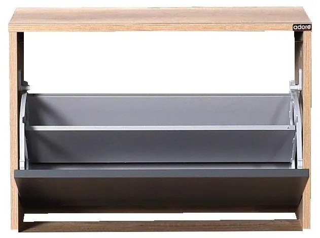 Cipőtároló (cipősszekrény) Tosina 1 (világos dió + antracit). 1094531