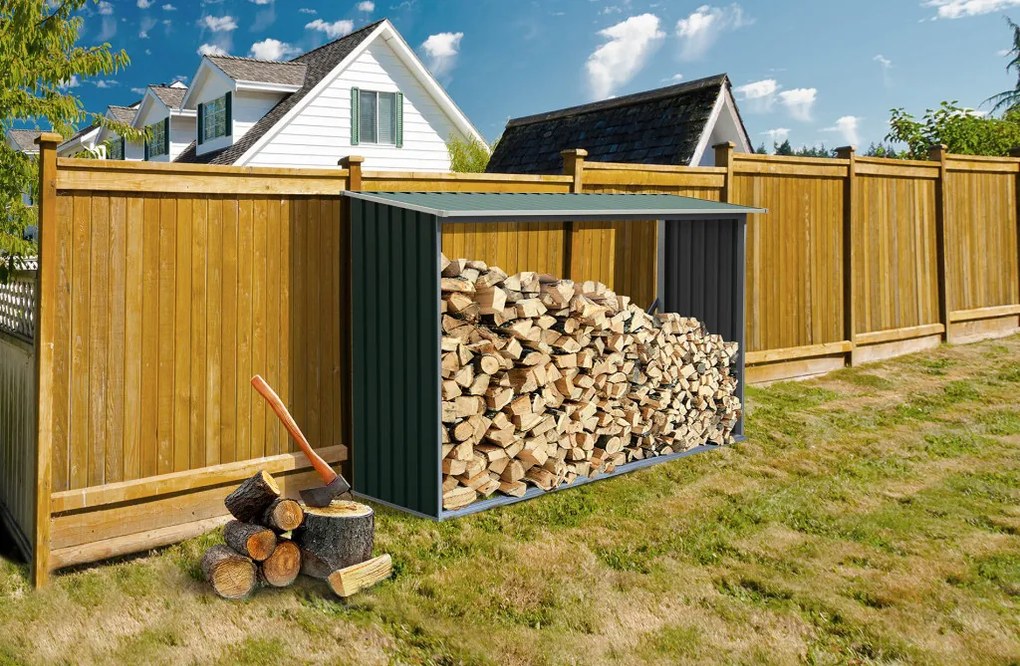 Tüzifa tároló G21 WOH 181 - 242 x 75 cm, zöld