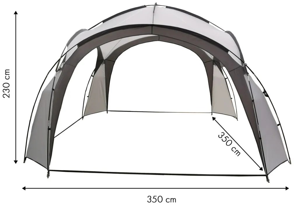 Szürke kerti pavilon 3,5x3,5 m