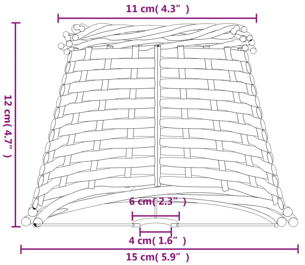 fehér fonott lámpaernyő Ø15 x 12 cm