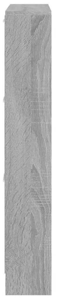 szürke sonoma színű szerelt fa cipősszekrény 59x17x108 cm