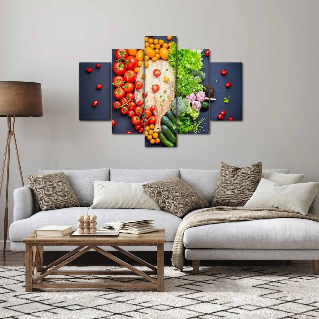Kép - Zöldséggel teli asztal (150x105 cm)