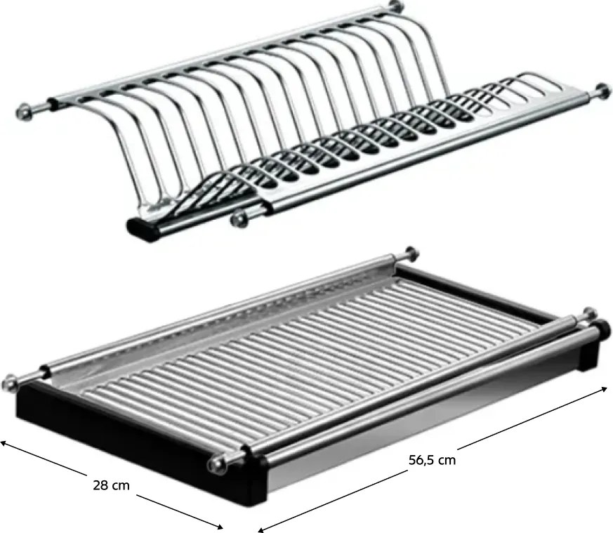 Edényszárító felső szekrénybe, rozsdamentes acél, KAPIO TYP 2