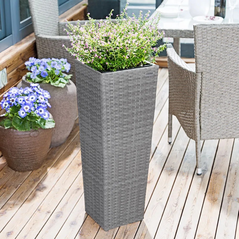 Casaria® 3 darabos virágtartó készlet - szürke