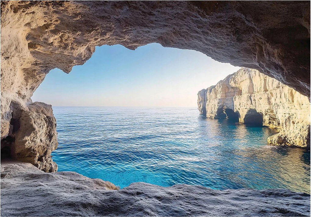 Fotótapéta kilátás a barlangból a tengerre sziklák kék víz táj