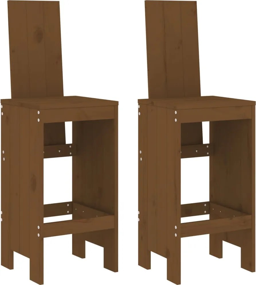 vidaXL 2 db mézbarna tömör fenyőfa bárszék 40x42x120 cm