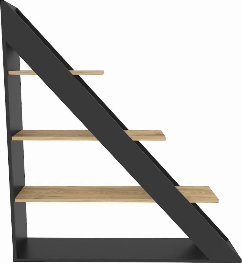Pisagor könyvespolc, fekete-tölgy, 120 cm