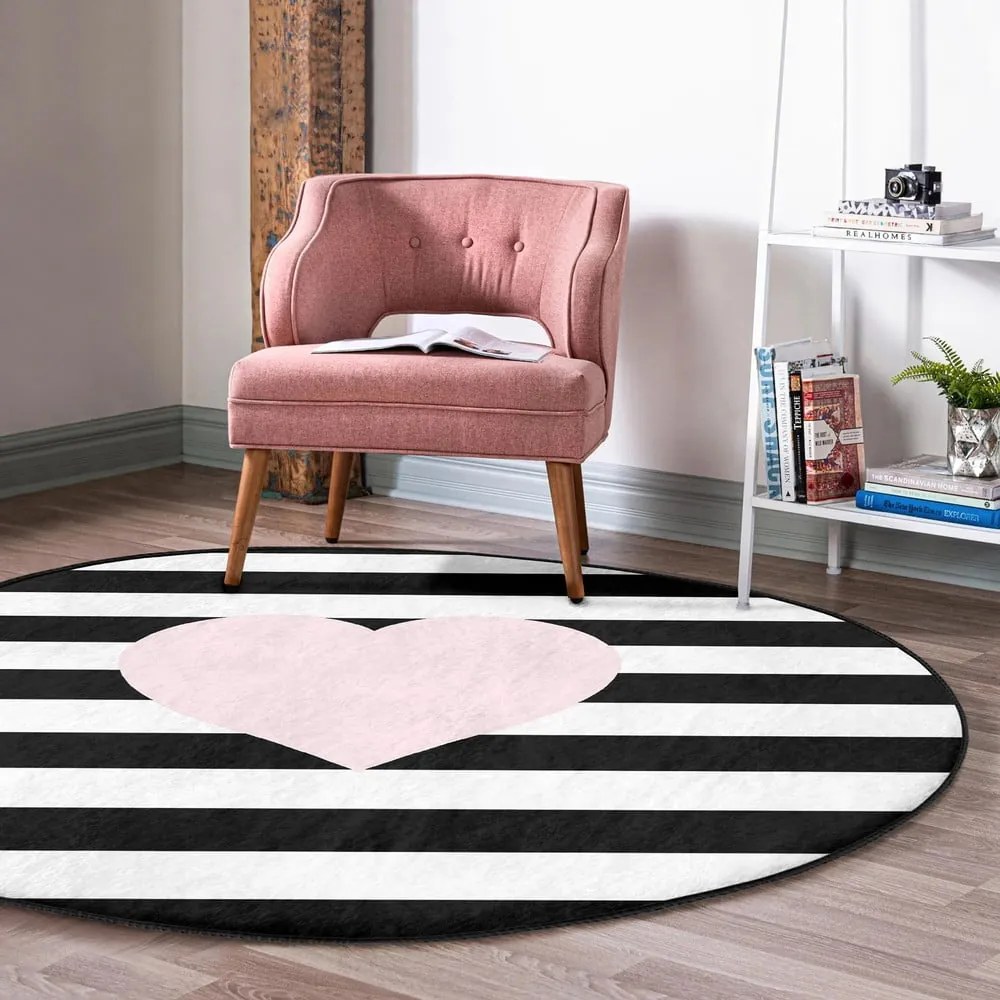 Fekete-fehér gyerek szőnyeg ø 120 cm Comfort – Mila Home