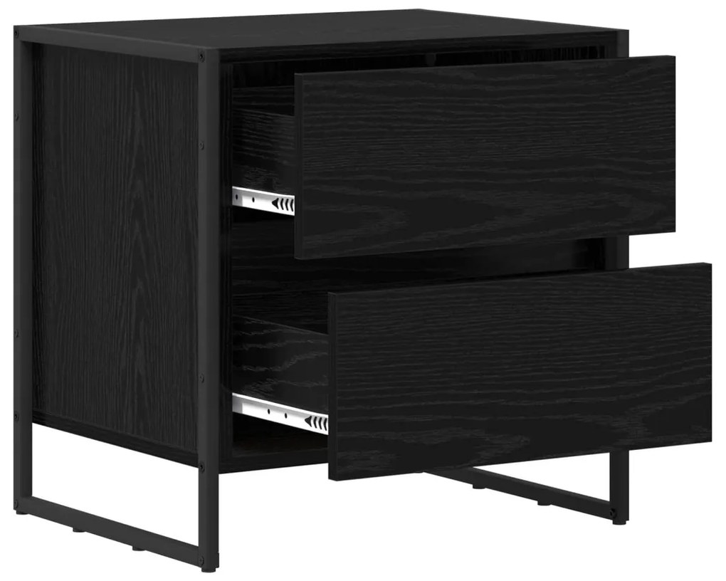 Éjjeli asztal fiókkal Fekete tölgy 50 x 39.5 x 50 cm Faanyag