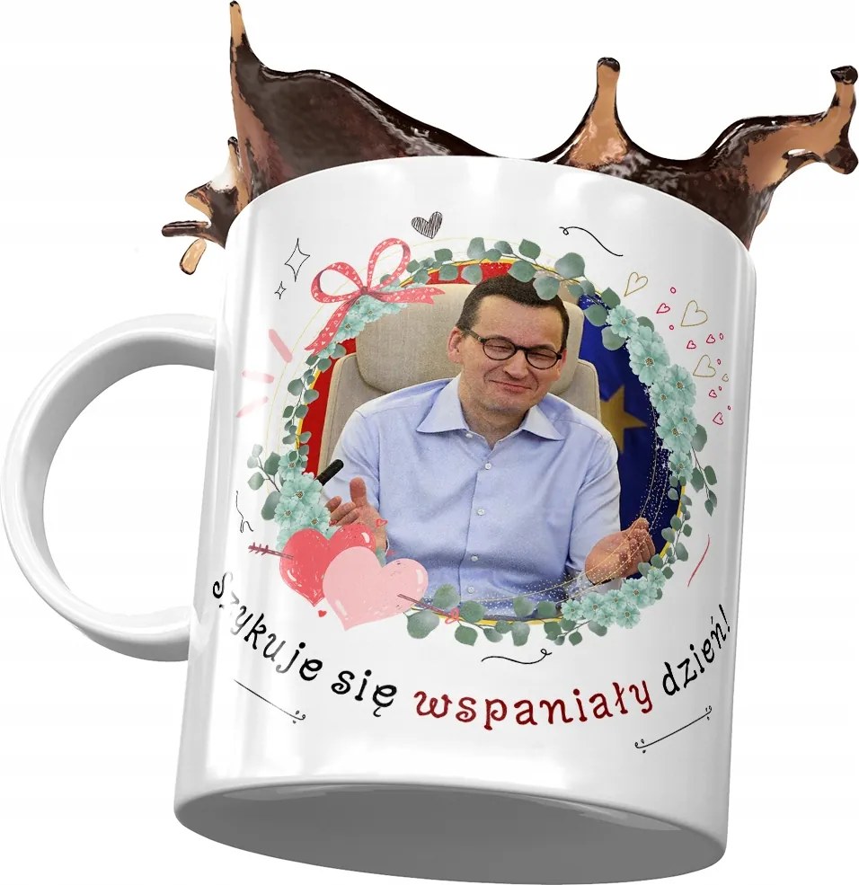 Bögre Mateusz Morawiecki miniszterelnök Politikusok Ajándék Nyomtatott Fotóval