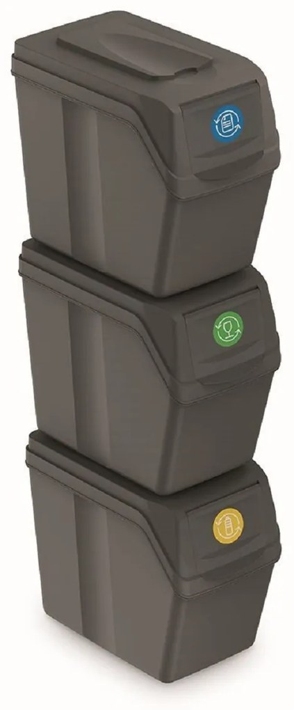 PROSPERPLAST SORTIBOX hulladékgyűjtő tartályok készlete, 3x20l