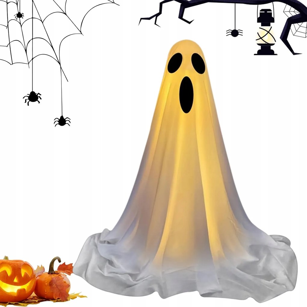 Álló Ijesztő Szellem Világító Halloween Dekoráció 85 cm Fehér
