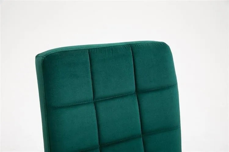 HR7009CROSS Sötétzöld modern velúr szék arany lábbal