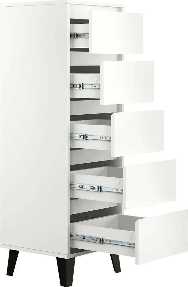 Komód, fehér, BOGAN 5S40