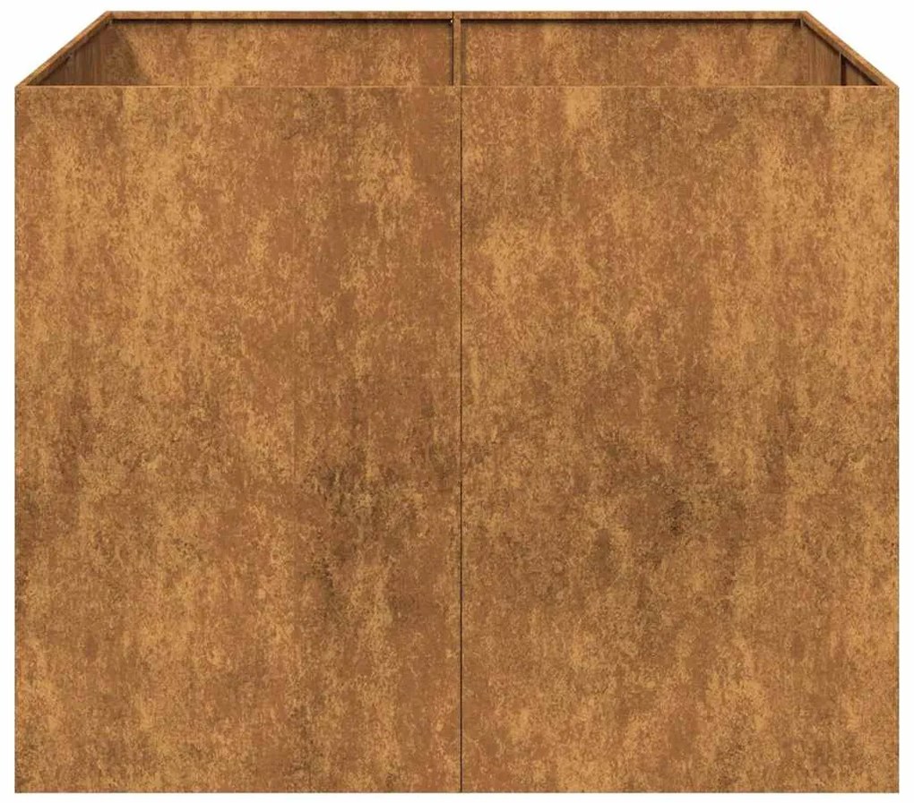 vidaXL ültető rozsdás 100x100x80 cm időjárásálló acélból