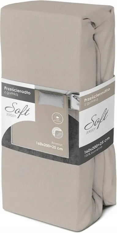 Gumis jersey lepedő soft 160x200 szürke 25 cm-es matrachoz