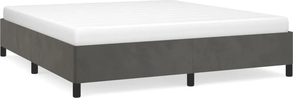 vidaXL sötétszürke bársony ágykeret matrac nélkül 160 x 200 cm