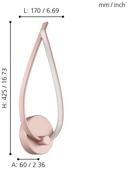 Eglo 97363 - LED Fali lámpa PALOZZA 1xLED/11W/230V