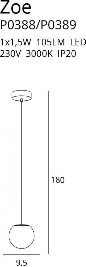 Függeszték Arany ZOE MAXLIGHT P0389