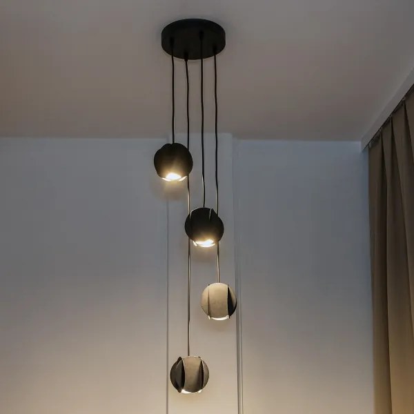 Kábeles függőlámpa GAMBIT 4xGU10/10W/230V fekete