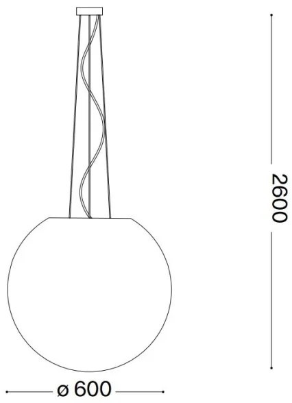 Ideal Lux - Csillár zsinóron CARTA 1xE27/60W/230V átm. 60 cm fehér