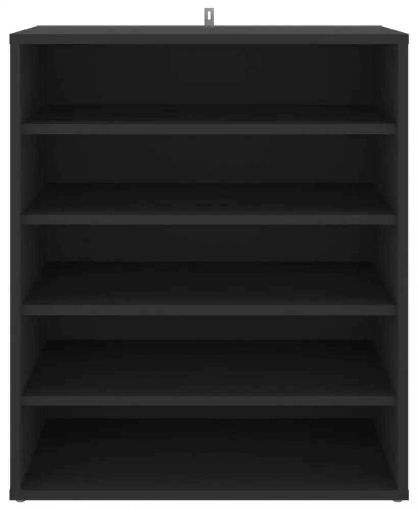 vidaX fekete szerelt fa cipősszekrény 60 x 35 x 70 cm