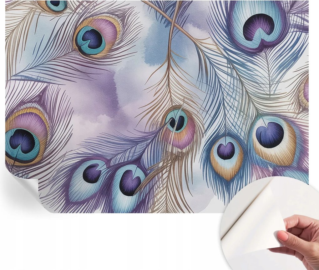 Öntapadós Dekoratív Fotótapéta Hálószobába Páva tollak 312x219 cm