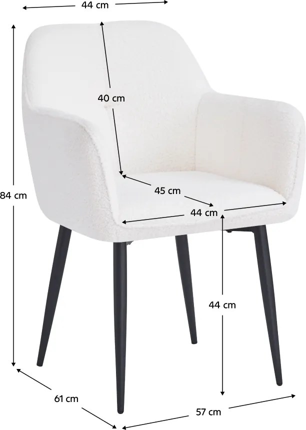 Étkezőszék, fehér/fekete, SENER