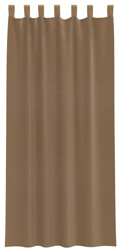 2 db világosbarna fátyolfüggönyök hurokkal 140x225 cm