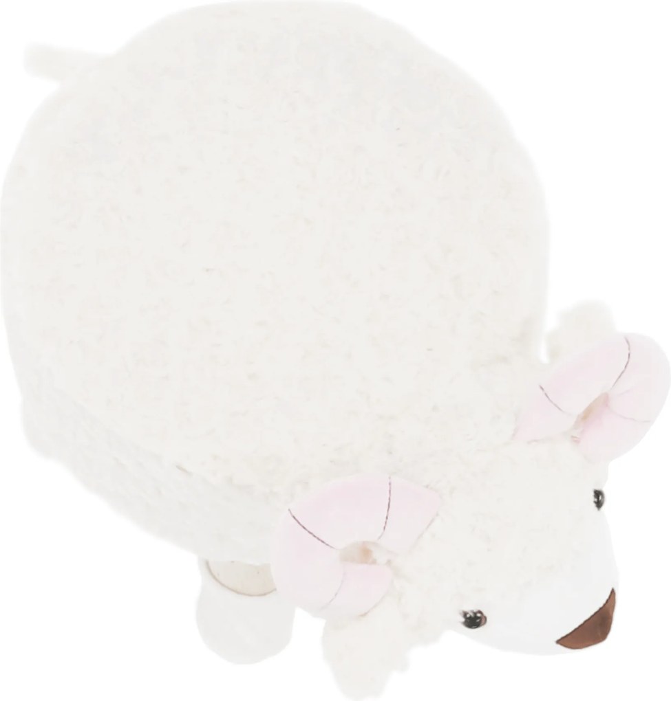 Zsámoly bárány alakban, Velvet szövet fehér/rózsaszín/természetes, LOLA