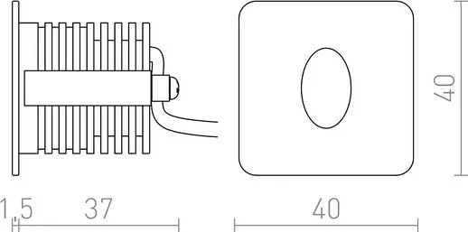 RENDL RIO SQ O süllyesztett lámpa fehér 230V LED 3W 22° 3000K