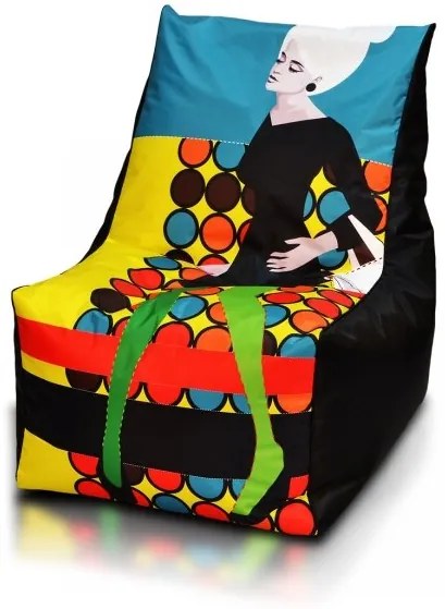 Babzsák Solid Modern TiaHome - Lila virágok