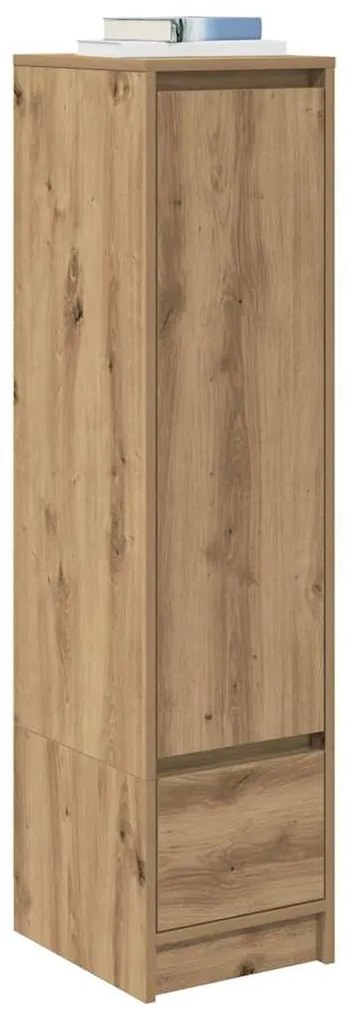 kézműves tölgy szerelt fa magasszekrény 29,5x34x119,5 cm