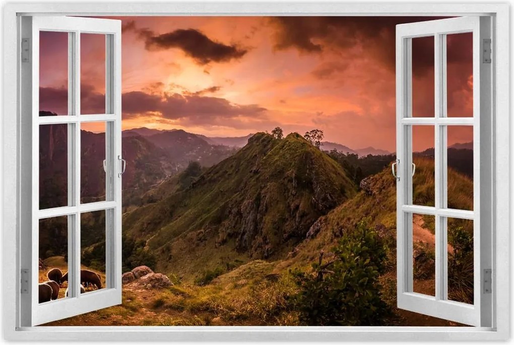 Poszterek 120x80 Tájkép bárányhegyekkel