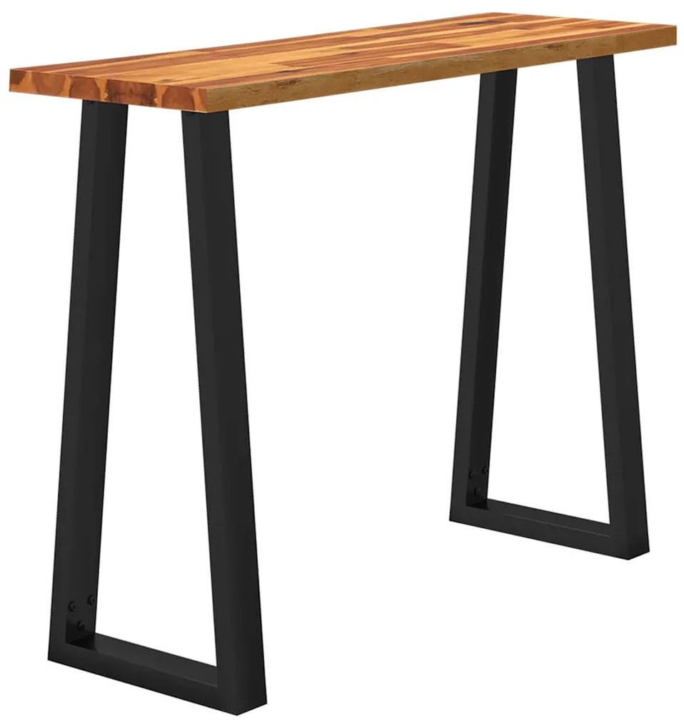 tömör akácfa konzolasztal természetes éllel 110x35x80 cm