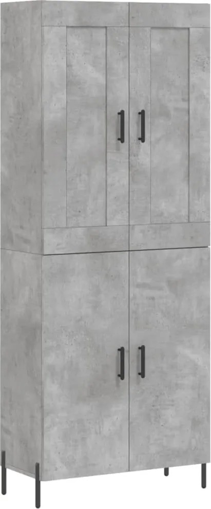 vidaXL betonszürke szerelt fa magasszekrény 69,5 x 34 x 180 cm