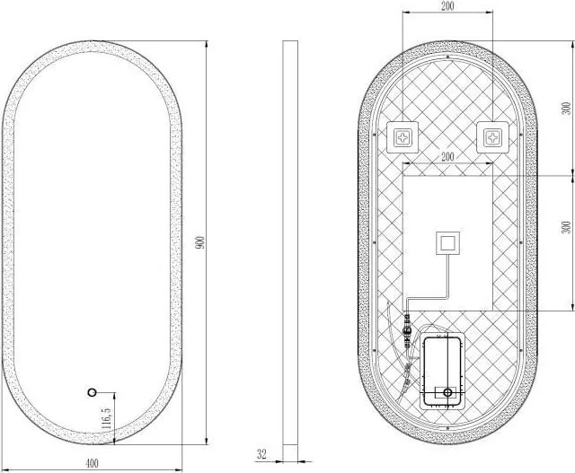 AREZZO design LED ovális okos tükör, arany