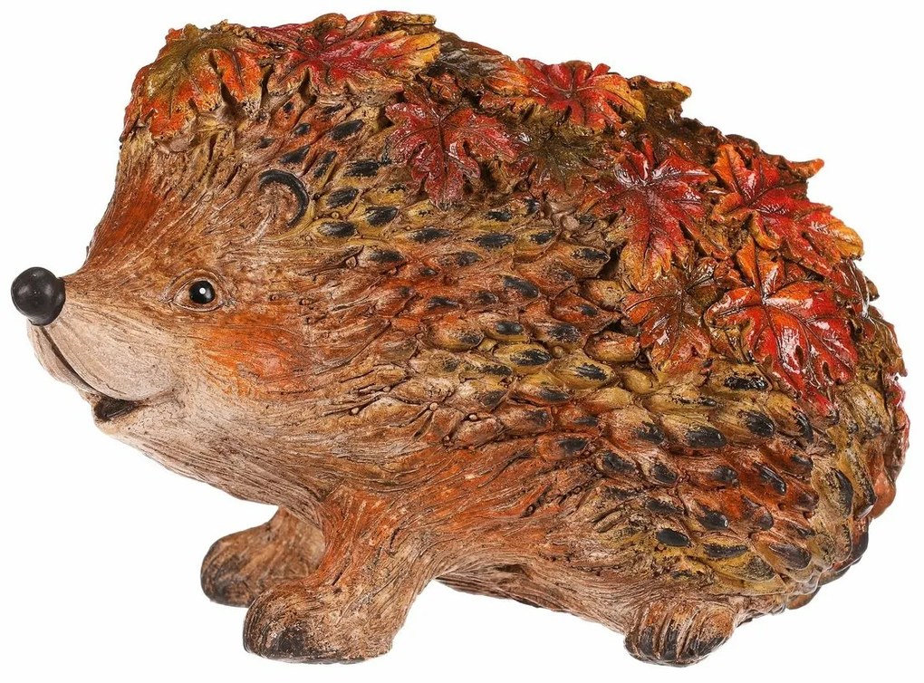 Őszi dekoráció Sündisznó levelekkel, 22 x 13 x 15cm, polirezín