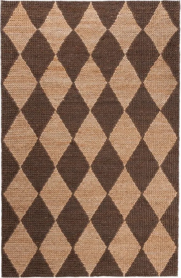 Barna-natúr színű kézi szövésű jutakeverék szőnyeg 160x230 cm Effie Diamond – Flair Rugs