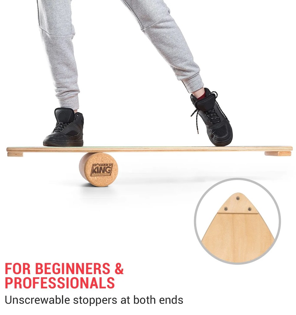 Indoorboard Wave, egyensúlyozó deszka, alátét, henger, fa / parafa