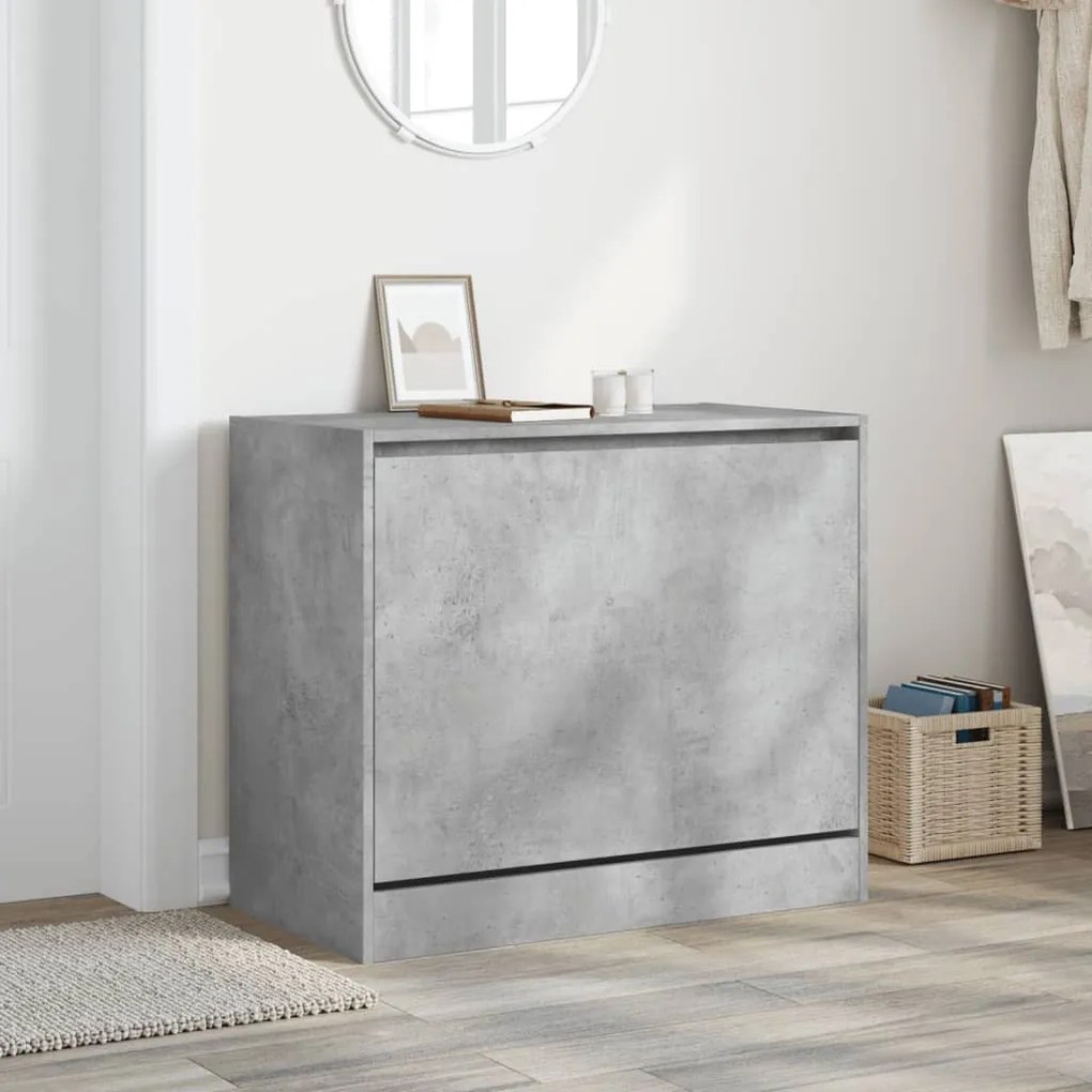 betonszürke szerelt fa cipőszekrény 80x42x69 cm