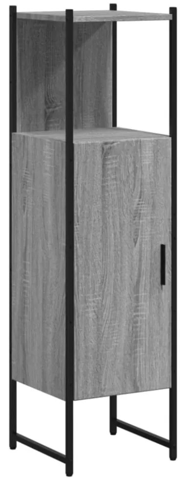 szürke sonoma színű szerelt fa fürdőszobaszekrény 33x33x120,5cm