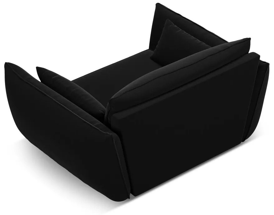 Fekete bársony fotel Vanda – Mazzini Sofas
