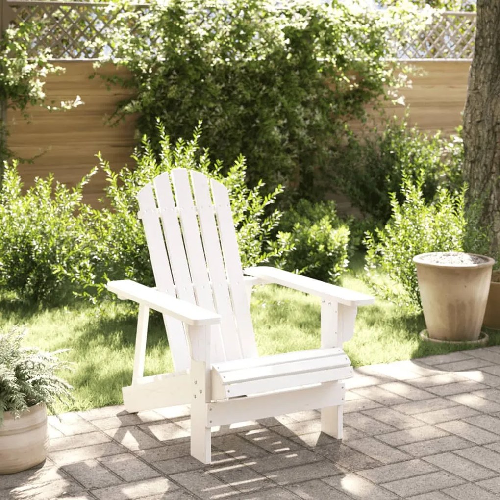 fehér tömör fenyőfa Adirondack szék 69 x 85 x 90,5 cm