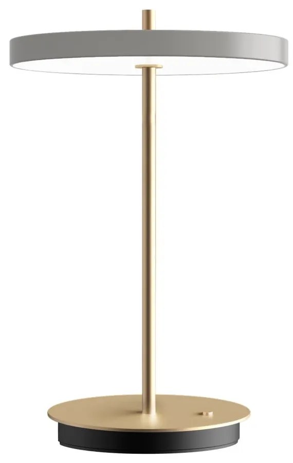 Világosszürke LED dimmelhető asztali lámpa fém búrával (magasság 31 cm) Asteria Move – UMAGE