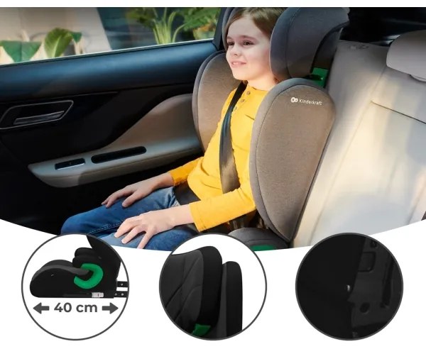 KINDERKRAFT - Autósülés JUNIOR FIX 2 (100-150 cm) Graphite fekete