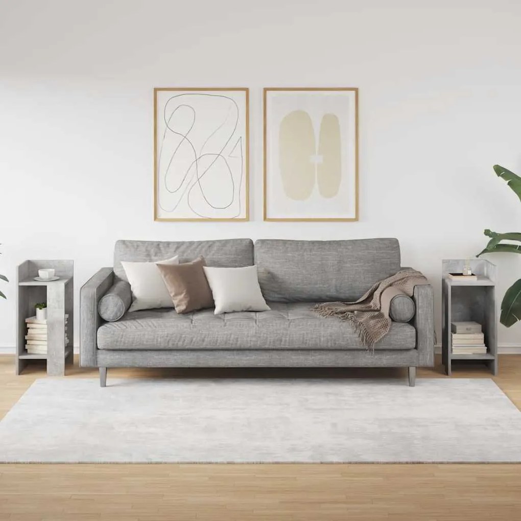 2 db betonszürke kisasztal polccal 25,5 x 27 x 60 cm