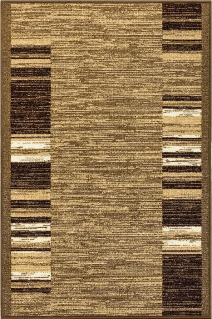 Gumírozott Járdaszőnyeg Bézs Barna Csíkos Étkezőszőnyeg Adagio 133x150 cm